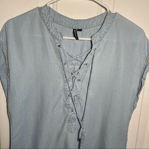 Short sleeved denim shirt. Size small.